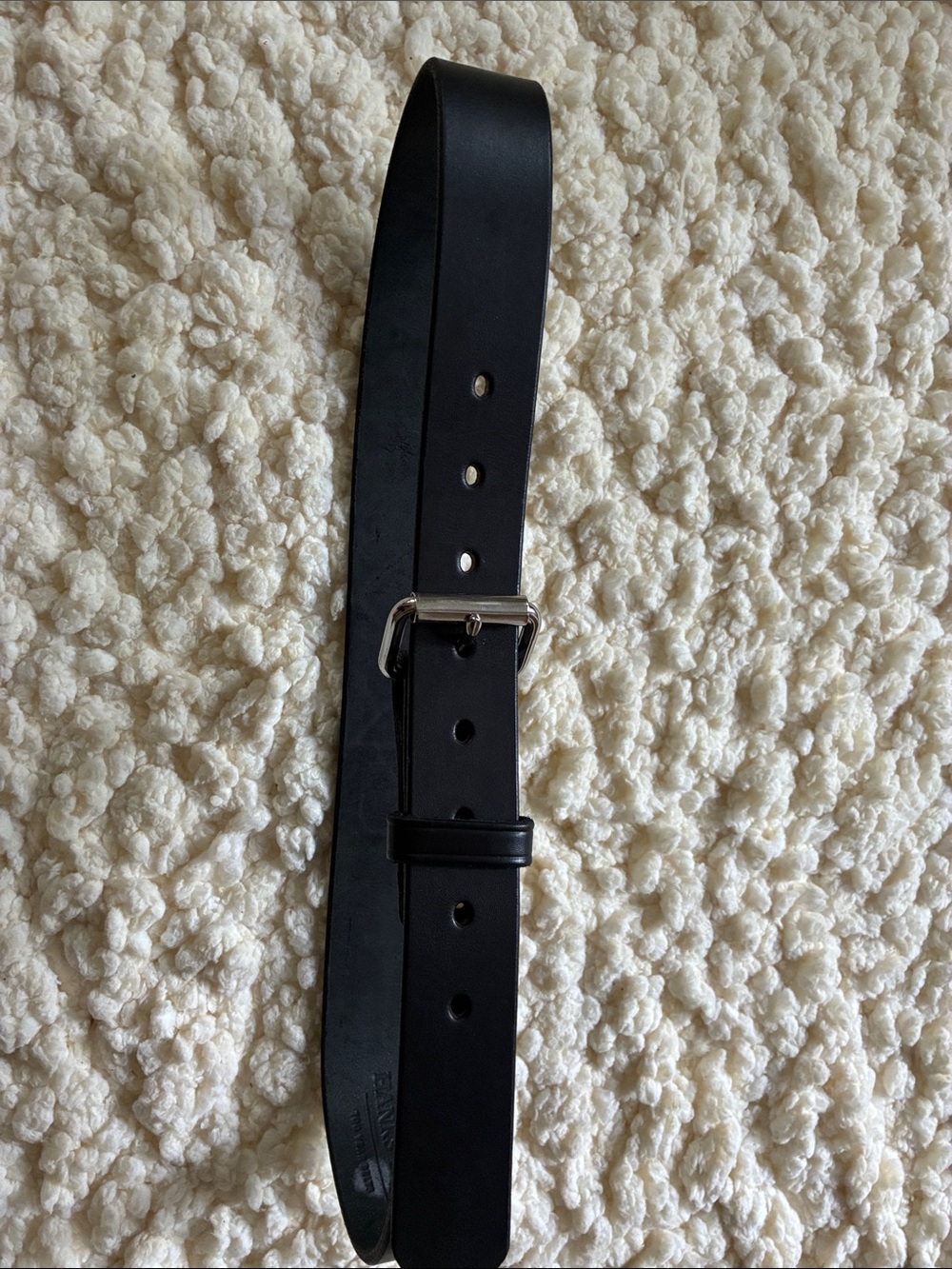 Hanks Belts - The Gunner. Men's Black Leather Belt with Polished Silver Buckle.